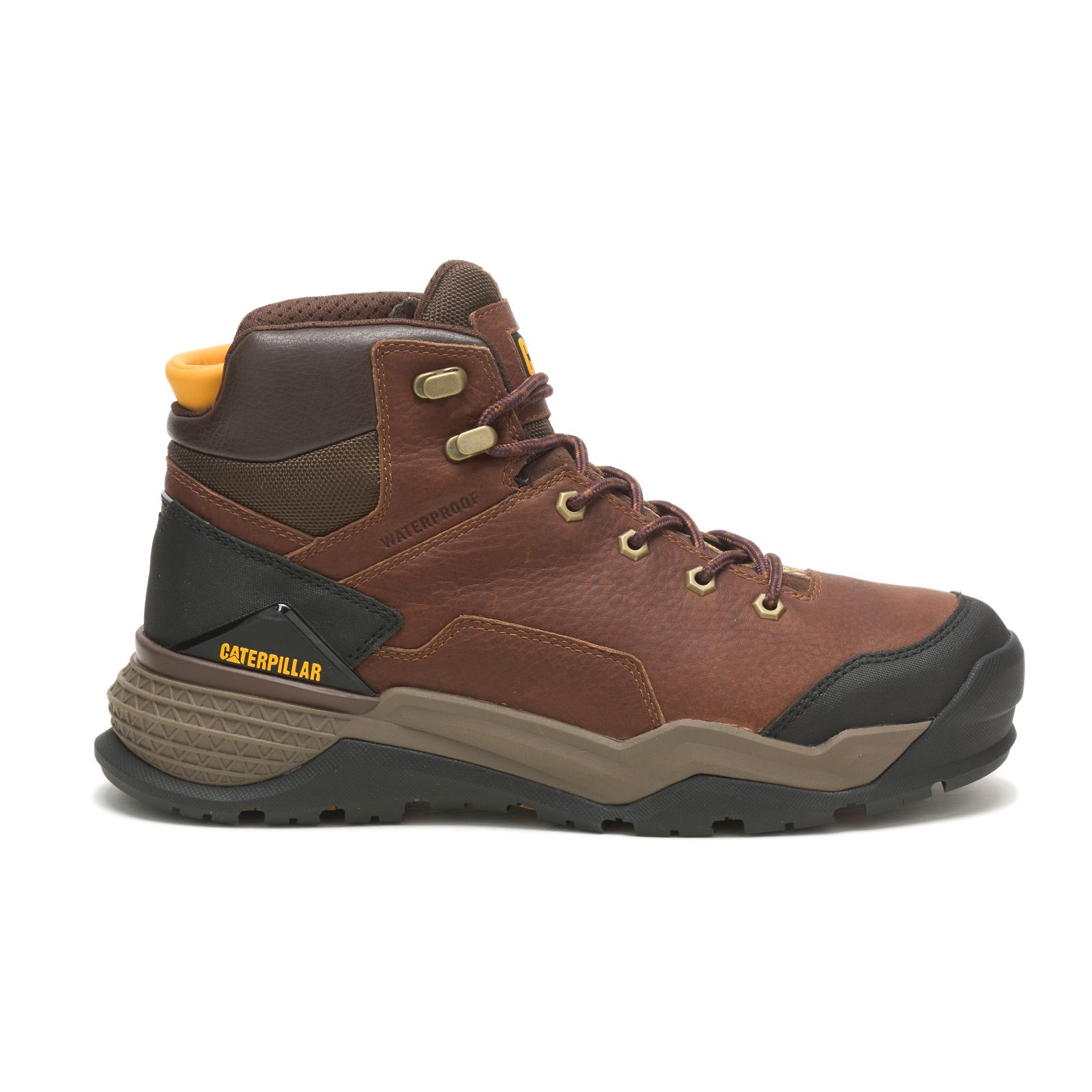 Caterpillar Men's Provoke Mid Waterproof Work Boots Brown CAT-18763